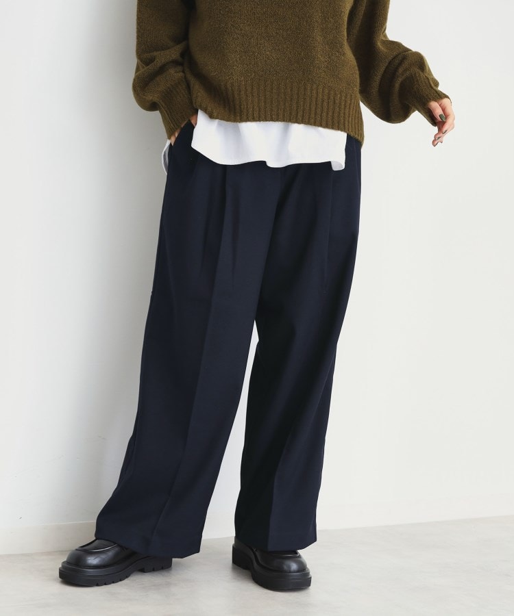 ザ ショップ ティーケー（ウィメン）(THE SHOP TK(Women))の【洗えるパンツ】裏起毛タックワイド11