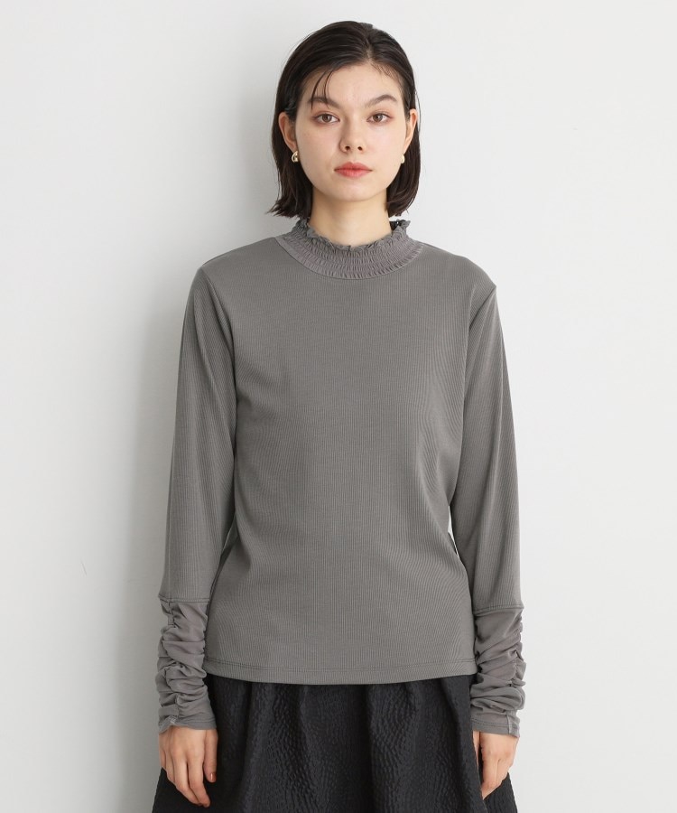 ザ ショップ ティーケー（ウィメン）(THE SHOP TK(Women))のシアーチュール切替プルオーバー【洗濯機OK】13