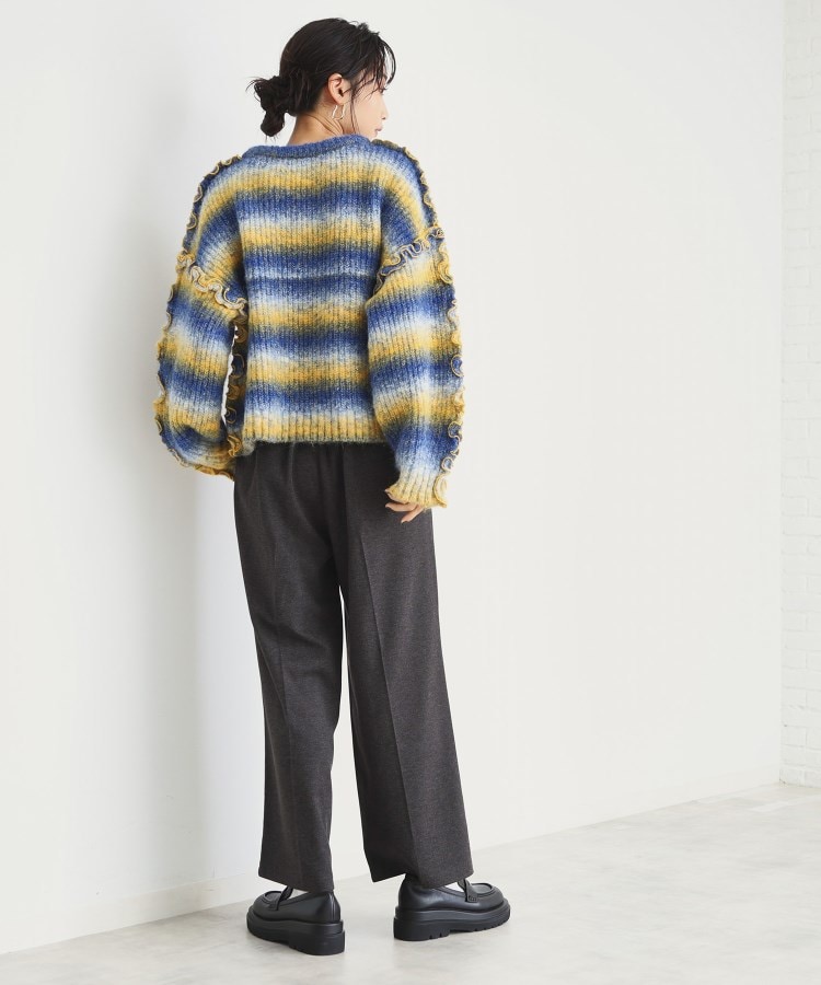 ザ ショップ ティーケー（ウィメン）(THE SHOP TK(Women))の【洗えるパンツ/あったかキレイ】メランジ起毛ワイドパンツ3