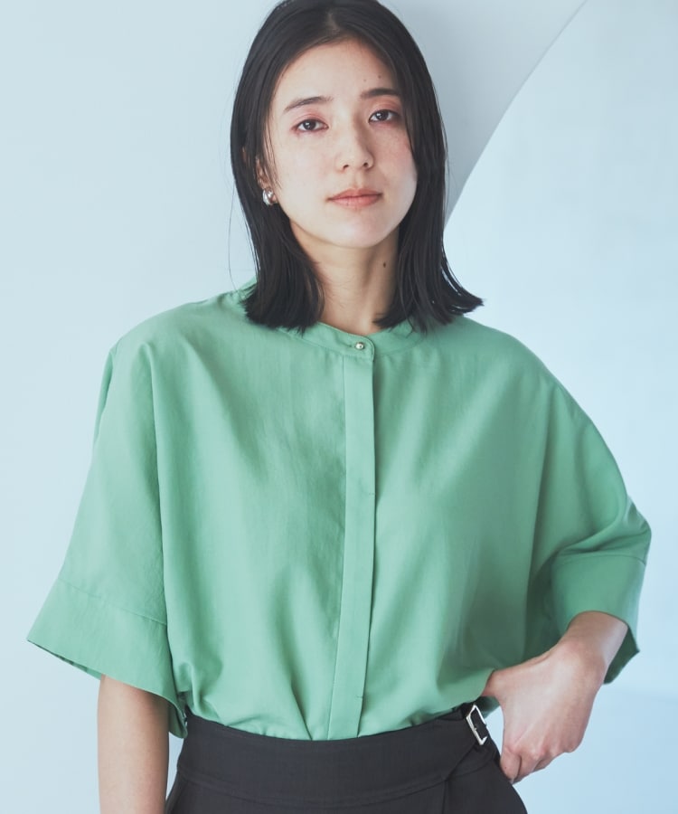 ザ ショップ ティーケー（ウィメン）(THE SHOP TK(Women))の【体型カバー/サスティナブル/洗濯機OK】ドルマンブラウス グリーン(022)