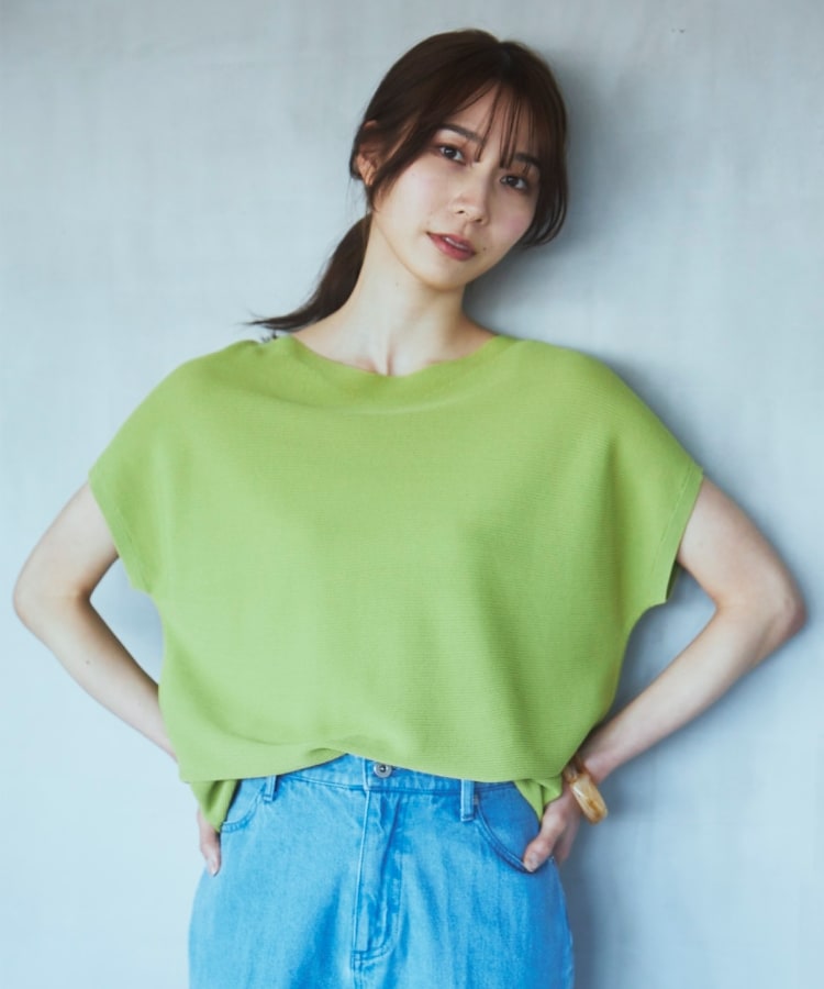 ザ ショップ ティーケー（ウィメン）(THE SHOP TK(Women))の【UVケア/アンチピリング/さらさら/洗える/WEB限定有】美人フレンチニット WEB限定カラー/ライム(925)