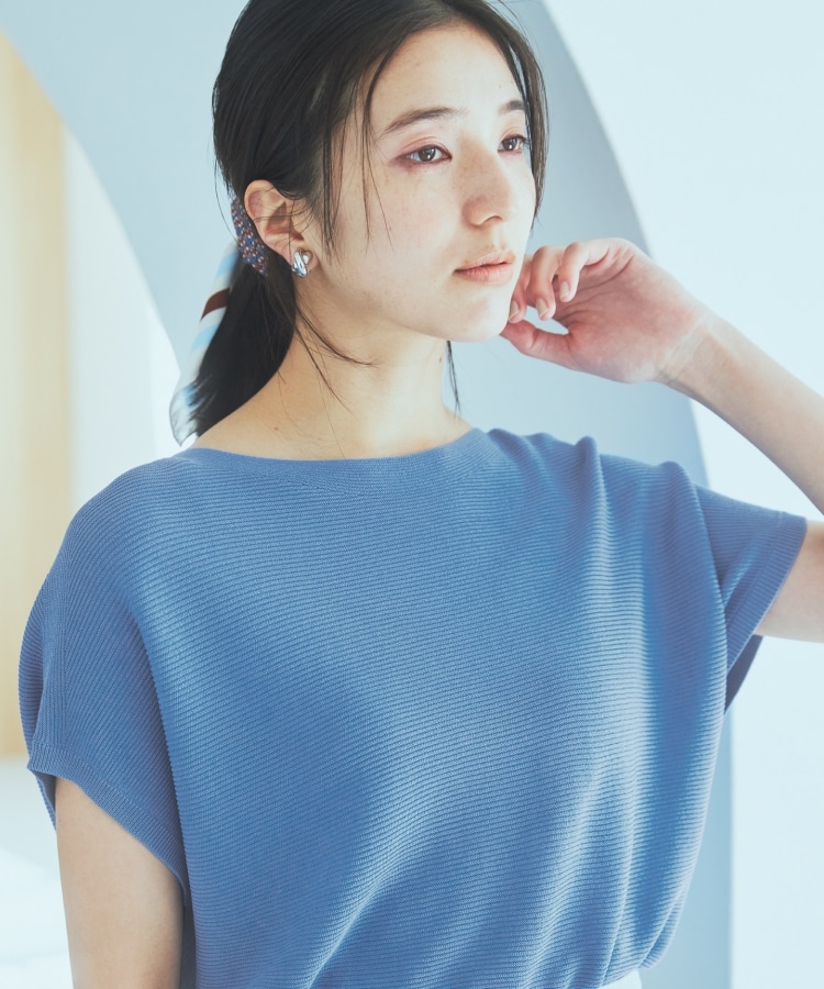 ザ ショップ ティーケー（ウィメン）(THE SHOP TK(Women))の【UVケア/アンチピリング/さらさら/洗える/WEB限定有】美人フレンチニット WEB限定カラー/ブルー(991)