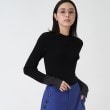 ザ ショップ ティーケー（ウィメン）(THE SHOP TK(Women))の袖ラメシアーリブニット【手洗い可】 ブラック(019)