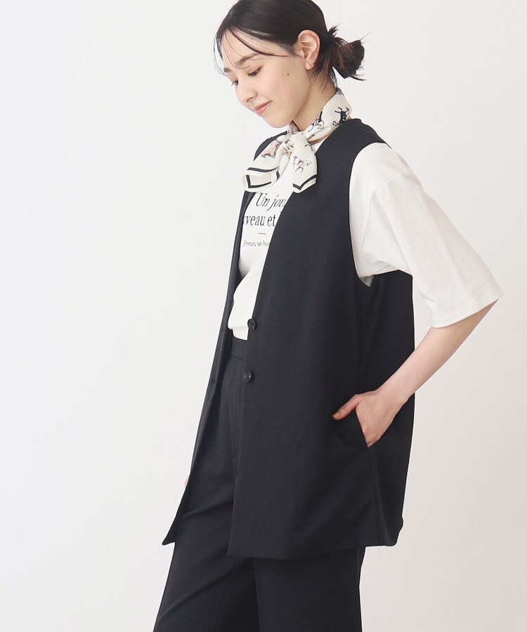 ザ ショップ ティーケー（ウィメン）(THE SHOP TK(Women))の【セットアップ可/環境に優しい】ツイルワッシャージレ/洗濯機OK18