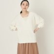 ザ ショップ ティーケー（ウィメン）(THE SHOP TK(Women))の【季節感長く着用可】深Vニットプルオーバー/洗濯機洗い可 オフホワイト(003)