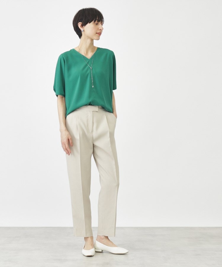 ザ ショップ ティーケー（ウィメン）(THE SHOP TK(Women))の【セットアイテム】ブラウス&フレアパンツ/洗濯機OK36
