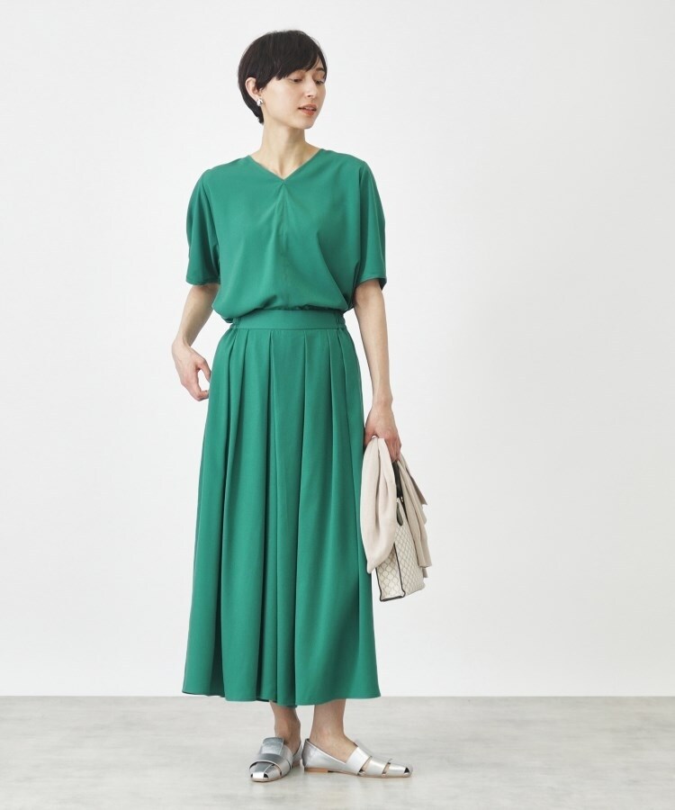 ザ ショップ ティーケー（ウィメン）(THE SHOP TK(Women))の【セットアイテム】ブラウス&フレアパンツ/洗濯機OK32