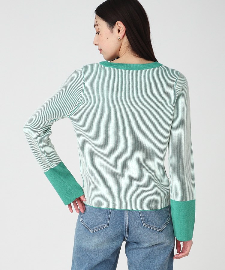 ポロの緑と青のストライプニットセーター ストライプ柄ポロニットセーター - グリーン | ZARA Japan / 日本