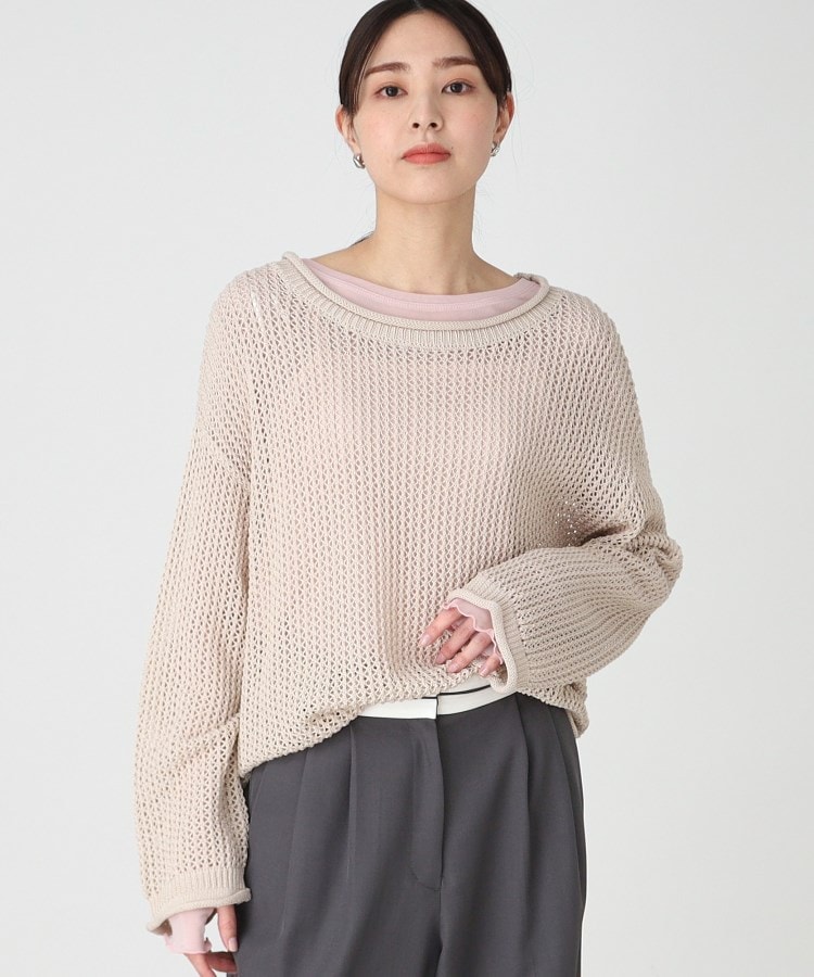 ザ ショップ ティーケー（ウィメン）(THE SHOP TK(Women))のメッシュプルオーバー【手洗い可】 ベージュ(052)