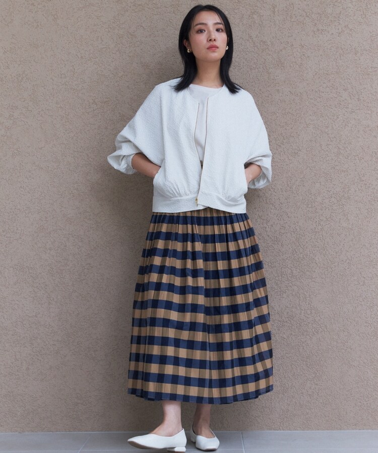 ザ ショップ ティーケー（ウィメン）(THE SHOP TK(Women))の【親子でおそろい】すっきりVネックブルゾン/洗える2