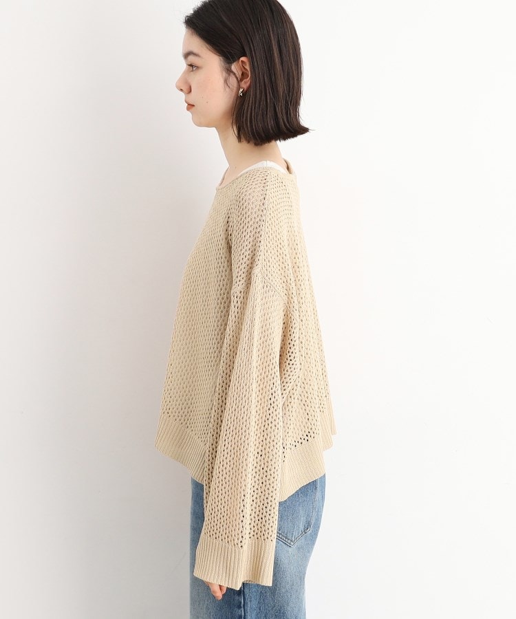 2点セット】メッシュニット×タンクトップ/洗濯機OK(トップス+ 2点セット】メッシュニット×タンクトップ/洗濯機OK(トップス+