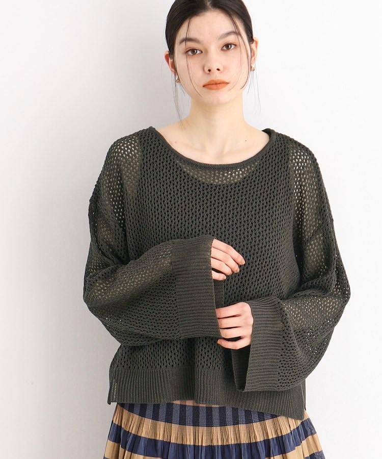 2点セット】メッシュニット×タンクトップ/洗濯機OK(トップス+ 2点セット】メッシュニット×タンクトップ/洗濯機OK(トップス+