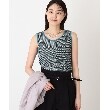ザ ショップ ティーケー（ウィメン）(THE SHOP TK(Women))の【前後2WAY】ストライプ＆ジャカードニットタンク/洗濯機OK ブルー(292)