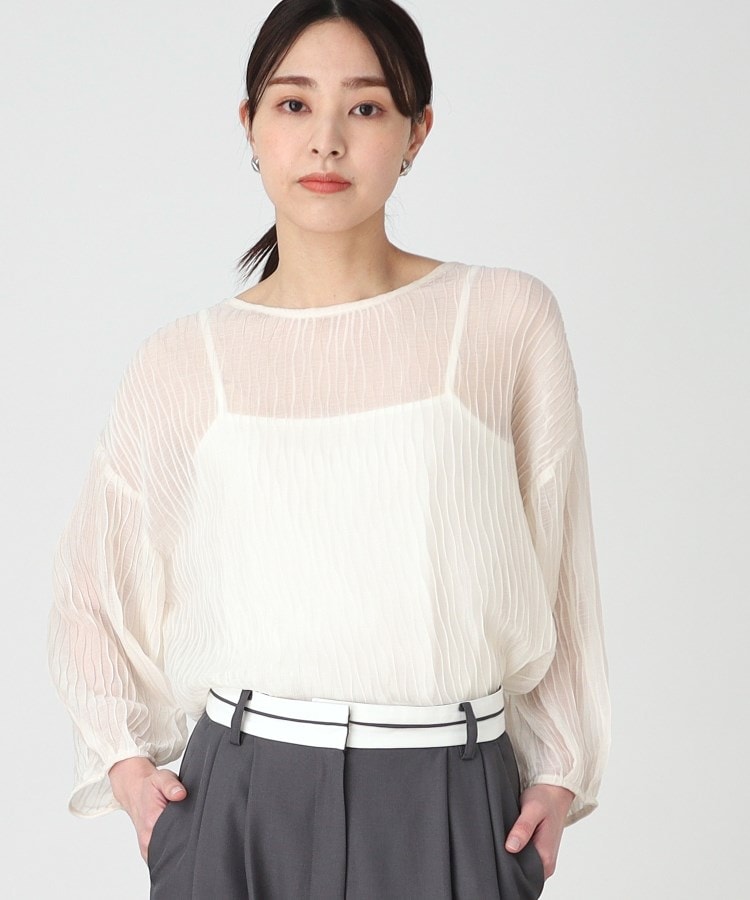 ザ ショップ ティーケー（ウィメン）(THE SHOP TK(Women))の【SETアイテム】シアー＆キャミセット/洗える オフホワイト(003)