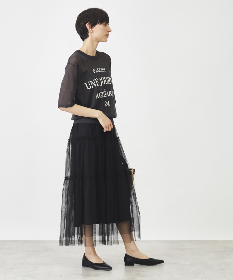 ザ ショップ ティーケー（ウィメン）(THE SHOP TK(Women))の【ドライタッチ/程よい透け感】ロゴシアーニット/洗える18