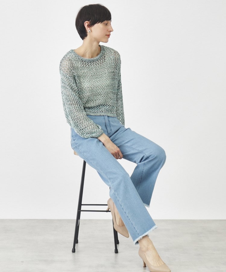 セットアイテム】メッシュニット×ワンピース(マキシ・ロング セットアイテム】メッシュニット×ワンピース(マキシ・ロング