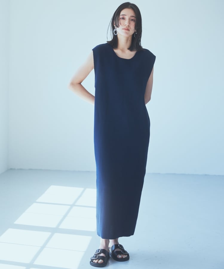セットアイテム】メッシュニット×ワンピース(マキシ・ロング セットアイテム】メッシュニット×ワンピース(マキシ・ロング