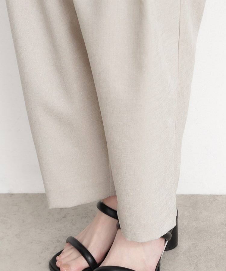 ザ ショップ ティーケー（ウィメン）(THE SHOP TK(Women))の【脚長・美シルエット】麻調ハイウエストタックパンツ／洗濯機OK12