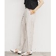 ザ ショップ ティーケー（ウィメン）(THE SHOP TK(Women))の【脚長・美シルエット】麻調ハイウエストタックパンツ／洗濯機OK17
