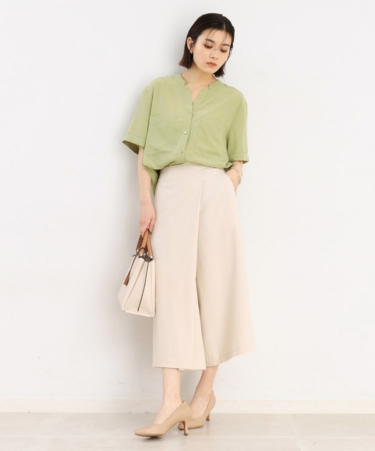 ザ ショップ ティーケー（ウィメン）(THE SHOP TK(Women))の【魅せる体型カバー服】Wポケット6分袖シャツ/洗える43