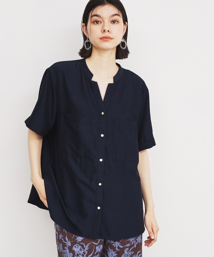 ザ ショップ ティーケー（ウィメン）(THE SHOP TK(Women))の【魅せる体形カバー服】Wポケット6分袖シャツ/洗える20