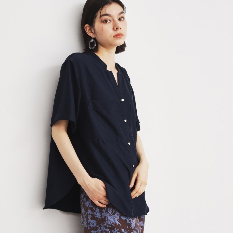 ザ ショップ ティーケー（ウィメン）(THE SHOP TK(Women))の【魅せる体型カバー服】Wポケット6分袖シャツ/洗える シャツ・ブラウス