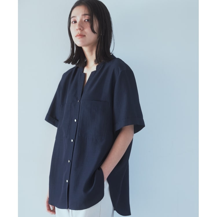 ザ ショップ ティーケー（ウィメン）(THE SHOP TK(Women))の【魅せる体形カバー服】Wポケット6分袖シャツ/洗える シャツ・ブラウス