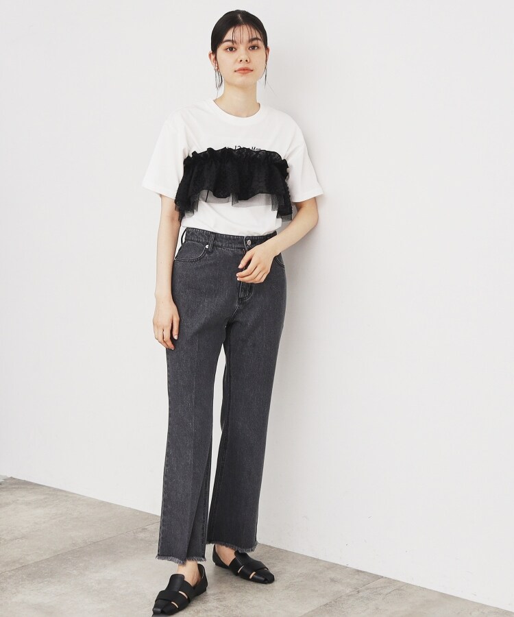 ザ ショップ ティーケー（ウィメン）(THE SHOP TK(Women))の【美脚/環境に優しい】レスウォーターフレアデニム/洗濯機OK4