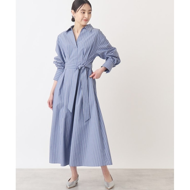 ザ ショップ ティーケー（ウィメン）(THE SHOP TK(Women))の【上品/すっきり見える】スッキパーシャツワンピース/洗濯機OK