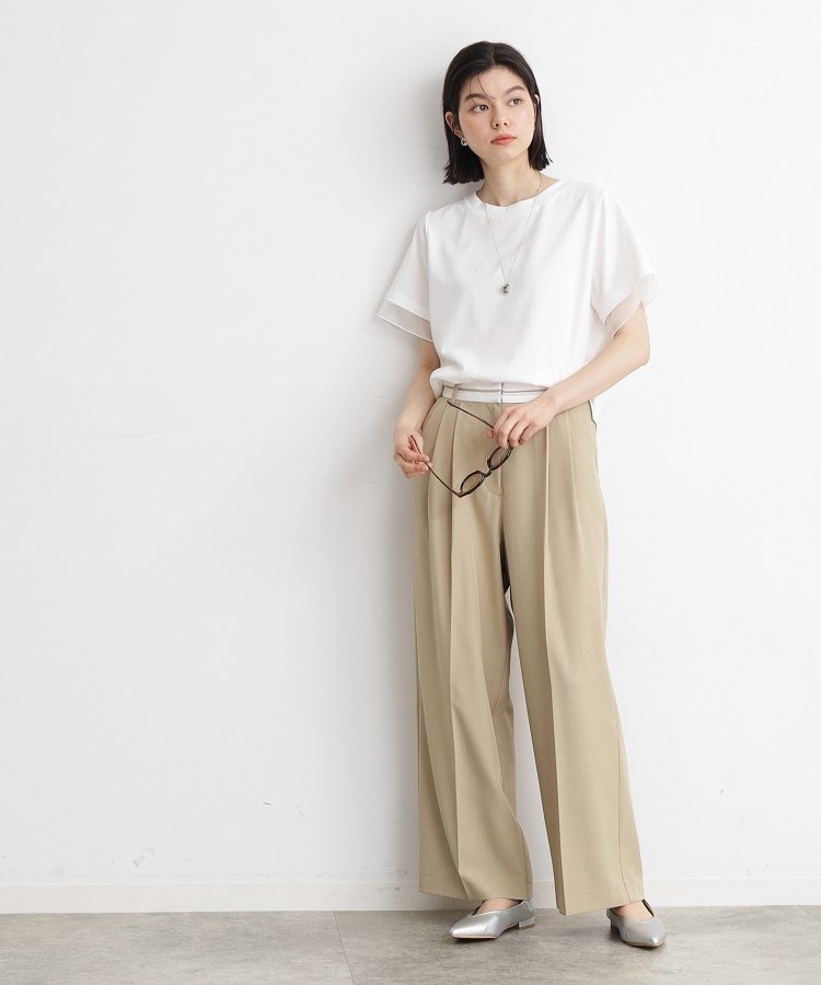 ザ ショップ ティーケー（ウィメン）(THE SHOP TK(Women))の【7.16新色入荷/UV/接触冷感/洗濯OK/毛玉になりにくい】袖シアーTシャツ18