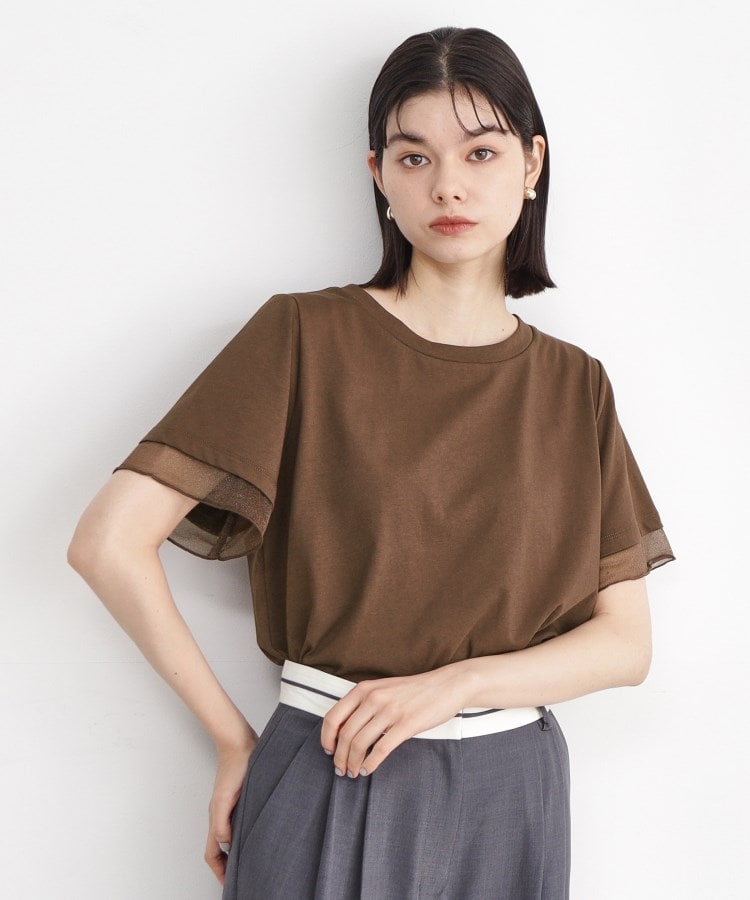 ザ ショップ ティーケー（ウィメン）(THE SHOP TK(Women))の【7.16新色入荷/UV/接触冷感/洗濯OK/毛玉になりにくい】袖シアーTシャツ20