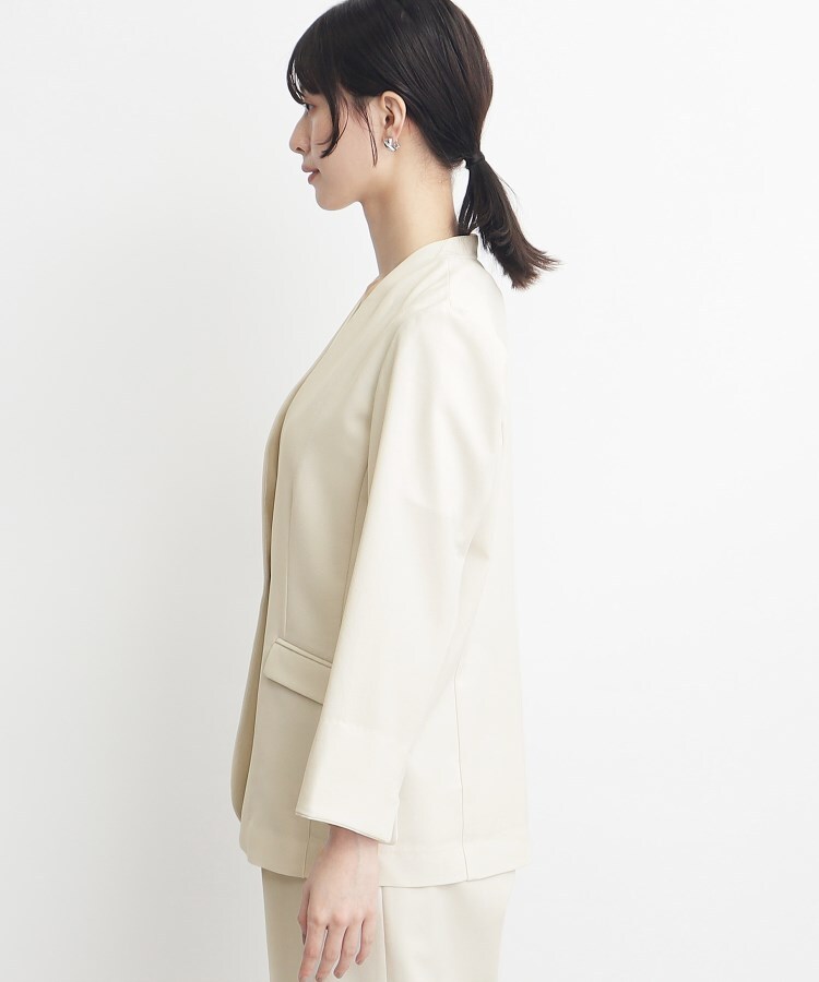 ザ ショップ ティーケー（ウィメン）(THE SHOP TK(Women))の【イージーケア/洗濯機OK】ノーラペル9分袖ジャケット11