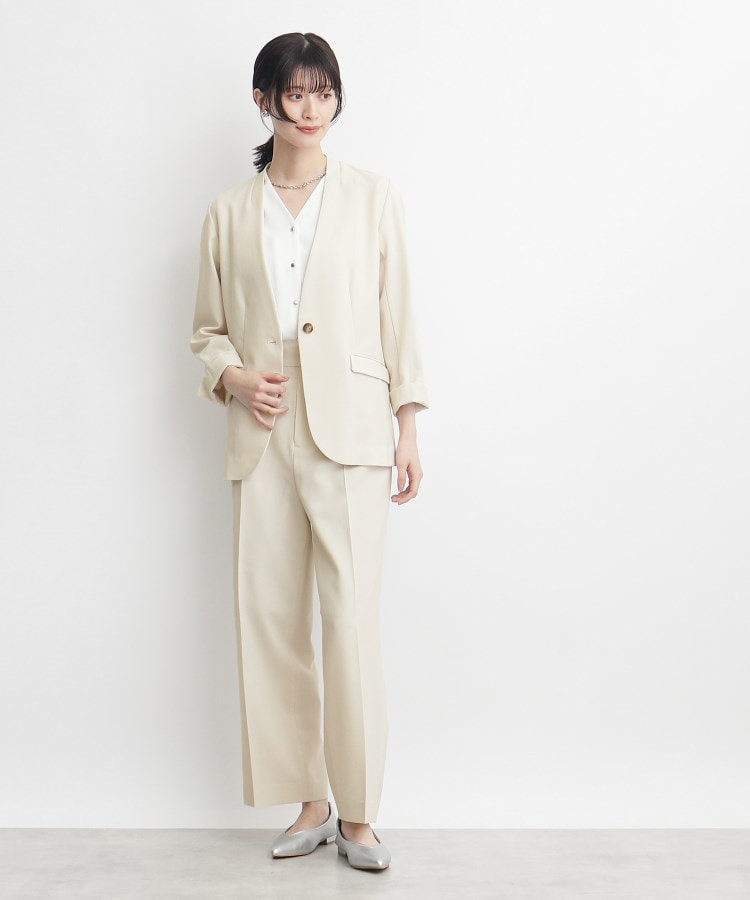 ザ ショップ ティーケー（ウィメン）(THE SHOP TK(Women))の【イージーケア/洗濯機OK】ノーラペル9分袖ジャケット26