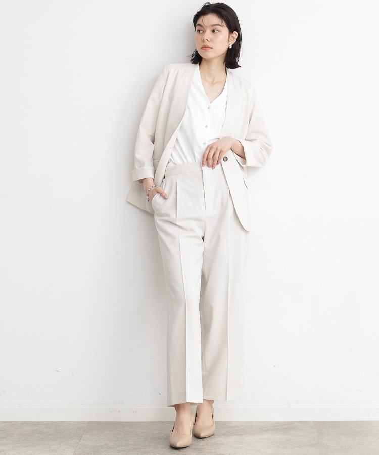 ザ ショップ ティーケー（ウィメン）(THE SHOP TK(Women))の【イージーケア/洗濯機OK】ノーラペル9分袖ジャケット8