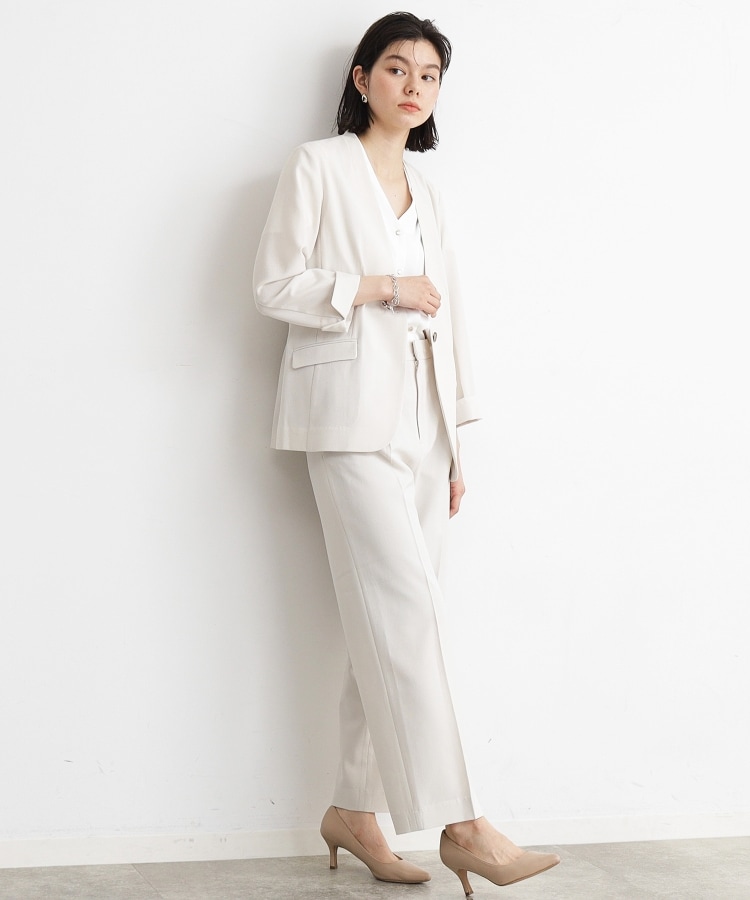 ザ ショップ ティーケー（ウィメン）(THE SHOP TK(Women))の【イージーケア/洗濯機OK】美脚スラックスワイドパンツ2