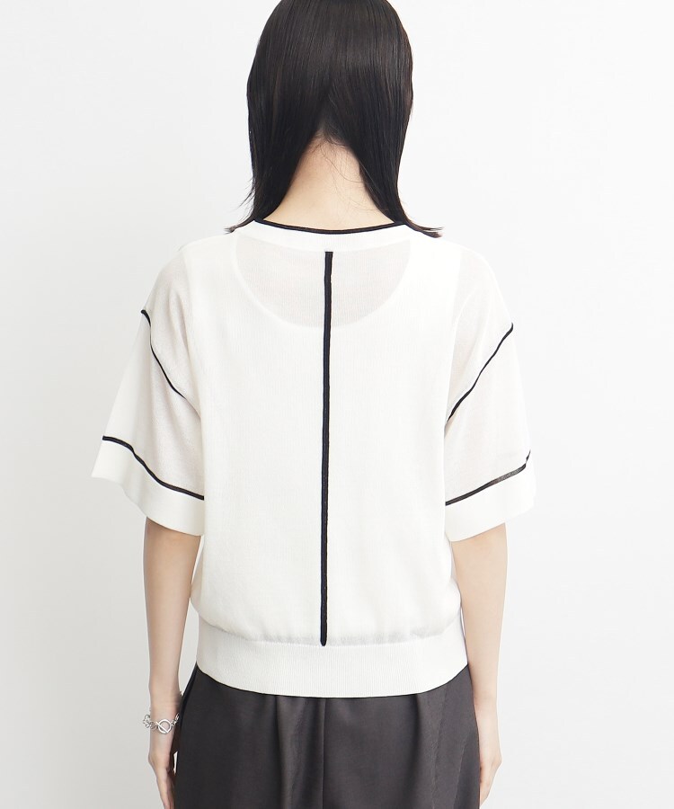ザ ショップ ティーケー（ウィメン）(THE SHOP TK(Women))の【腕周りカバー】シアー配色ニット/洗える3