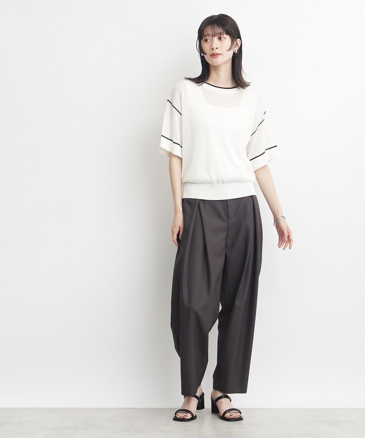 ザ ショップ ティーケー（ウィメン）(THE SHOP TK(Women))の【腕周りカバー】シアー配色ニット/洗える13