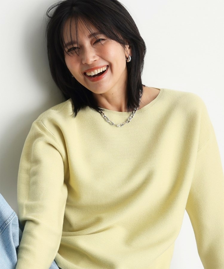 ザ ショップ ティーケー（ウィメン）(THE SHOP TK(Women))の【毛玉になりにくい/蓄熱性】春色_美人ガーターニット/洗える/体形カバー30