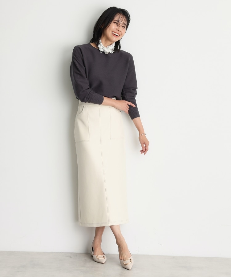ザ ショップ ティーケー（ウィメン）(THE SHOP TK(Women))の【毛玉になりにくい/蓄熱性】春色_美人ガーターニット/洗える/体形カバー43