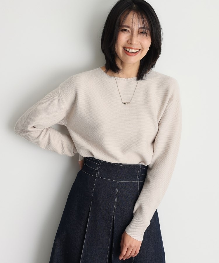 ザ ショップ ティーケー（ウィメン）(THE SHOP TK(Women))の【毛玉になりにくい/蓄熱性】春色_美人ガーターニット/洗える/体形カバー45
