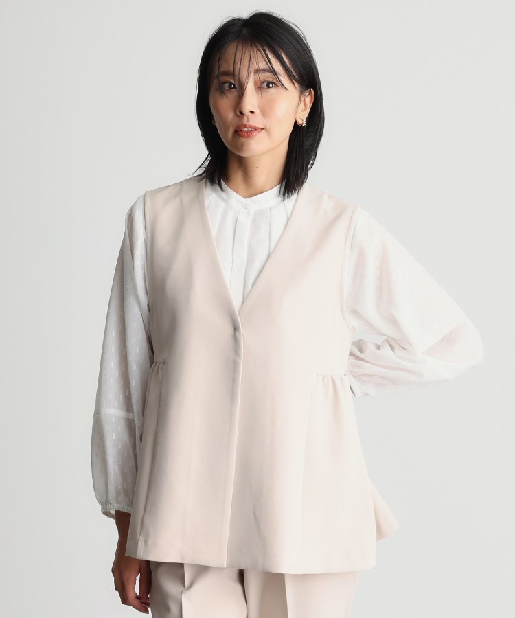 ザ ショップ ティーケー（ウィメン）(THE SHOP TK(Women))の【汚れ＆シワが付きにくい/セレモニー/通勤】ダブルクロスジレ/洗濯機OK11