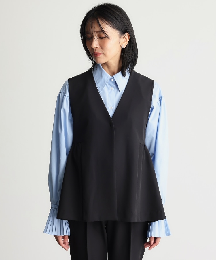 ザ ショップ ティーケー（ウィメン）(THE SHOP TK(Women))の【汚れ＆シワが付きにくい/セレモニー/通勤】ダブルクロスジレ/洗濯機OK13