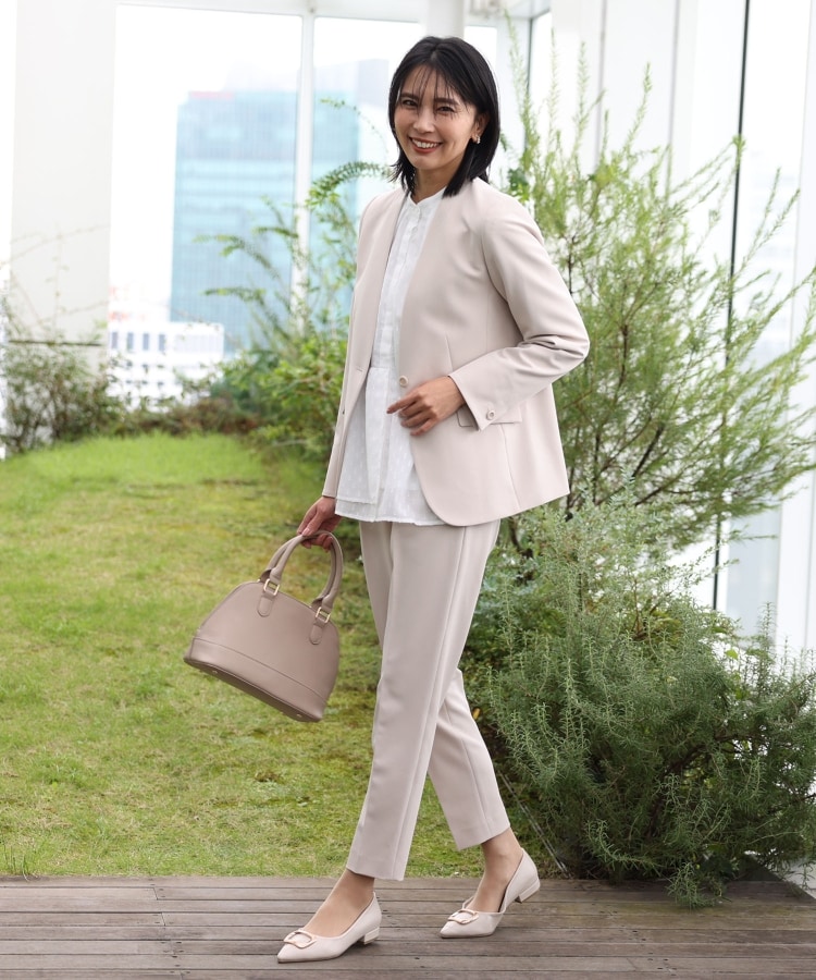 ザ ショップ ティーケー（ウィメン）(THE SHOP TK(Women))の【汚れ防止/シワになりにくい/セレモニー/通勤】ダブルクロステーパードパンツ/洗える/サスティナブル7