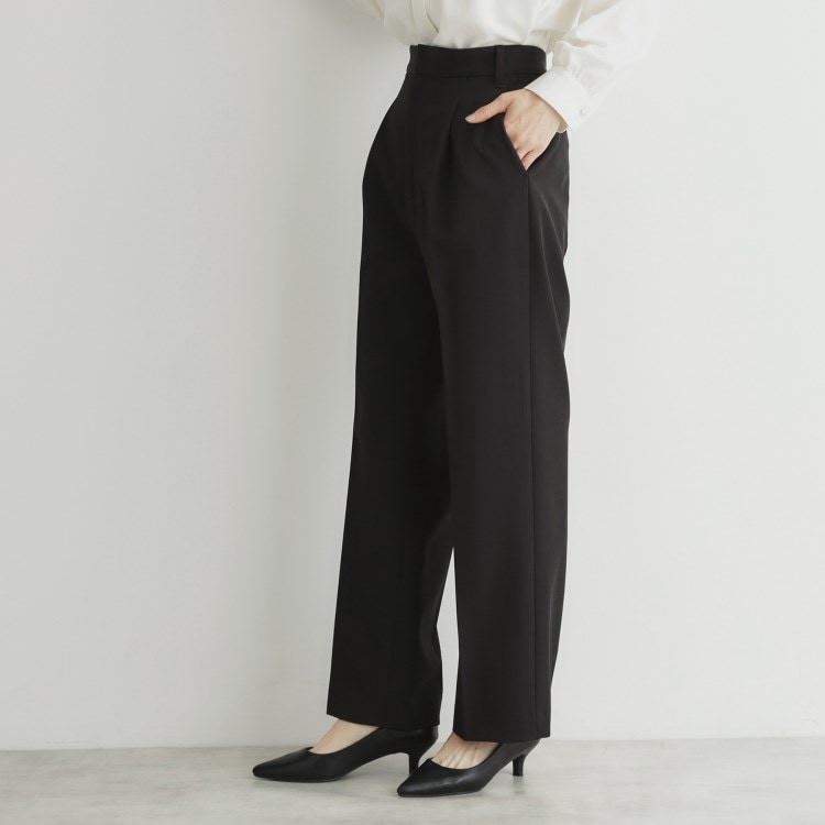 ザ ショップ ティーケー（ウィメン）(THE SHOP TK(Women))の【汚れ防止／シワになりにくい／セレモニー／通勤】ダブルクロスワイドパンツ／洗える／サスティナブル フルレングスパンツ