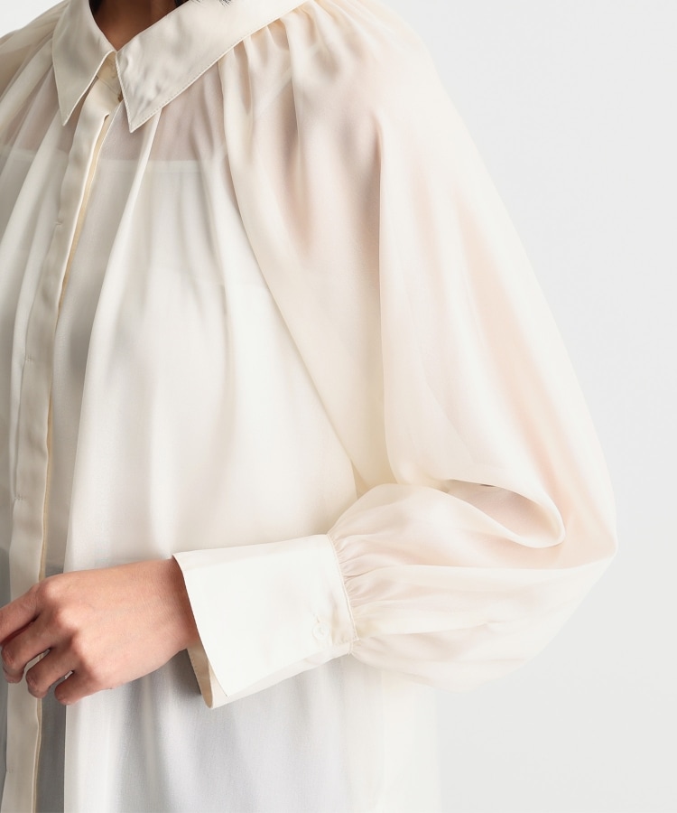 ザ ショップ ティーケー（ウィメン）(THE SHOP TK(Women))の【ONOFF活躍/セレモニー/通勤】タイ付きラメジョーゼットシャツ/洗える8