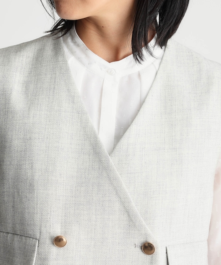 ザ ショップ ティーケー（ウィメン）(THE SHOP TK(Women))の【セットアップ可／ONOFF活躍】カルゼショートジレ／洗える15