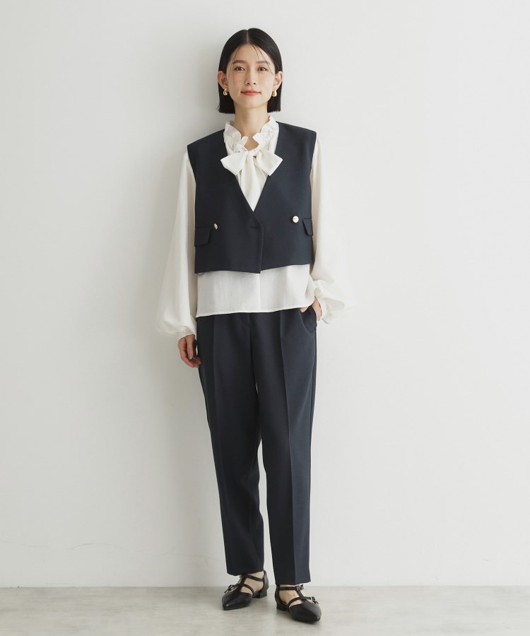 ザ ショップ ティーケー（ウィメン）(THE SHOP TK(Women))の【セットアップ可／ONOFF活躍】カルゼショートジレ／洗える8