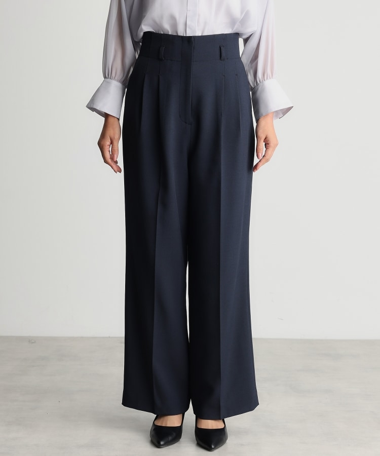 ザ ショップ ティーケー（ウィメン）(THE SHOP TK(Women))の【ONOFF活躍／セレモニー／通勤】CAVIAN タックワイドパンツ／洗える11