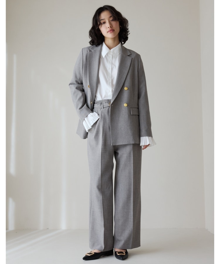 ザ ショップ ティーケー（ウィメン）(THE SHOP TK(Women))の【ONOFF活躍／セレモニー／通勤】CAVIAN タックワイドパンツ／洗える2