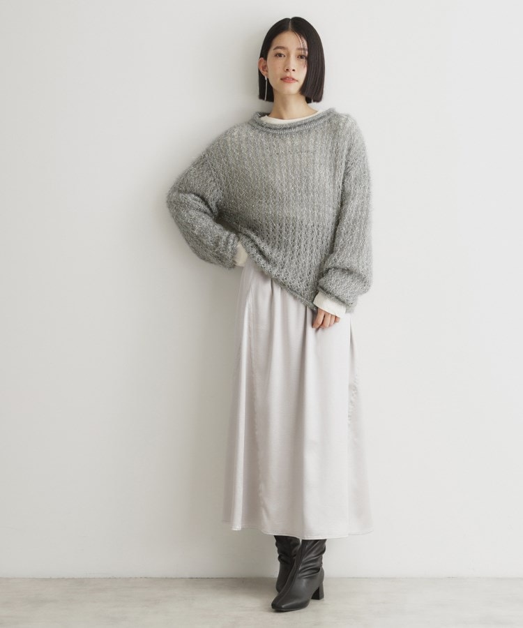 毛玉になりにくい】ラメメッシュニット/洗える(ニット/セーター 毛玉になりにくい】ラメメッシュニット/洗える(ニット/セーター
